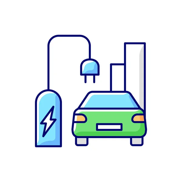 Sokak Yerleşim Yerindeki Rgb Renk Simgesini Yüklüyor Sokaklardaki Elektromobil Için — Stok Vektör