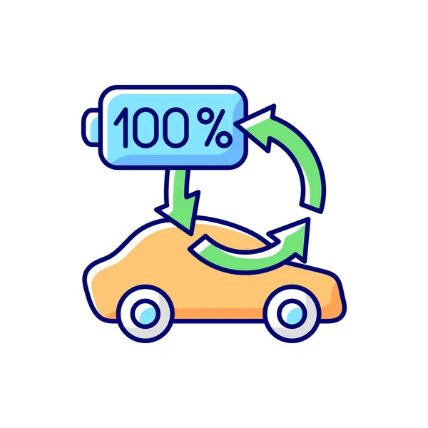 Top Charging Rgb Color Icon Way Charging Electric Vehicle Keep — Stock Vector