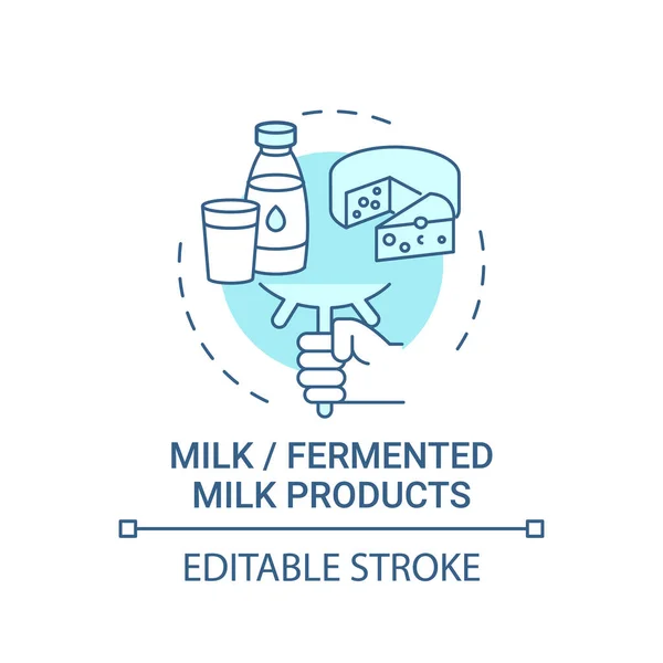 Leite Produtos Lácteos Fermentados Ícone Conceito Produtos Lácteos Incluídos Cafetaria — Vetor de Stock