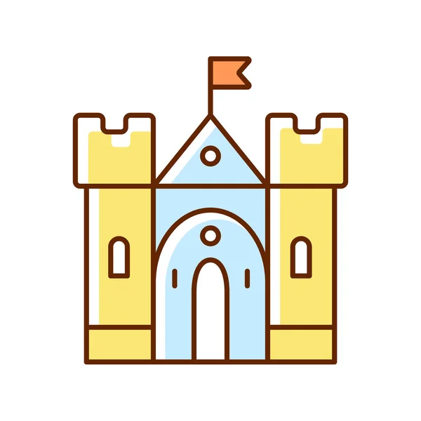 Castillo Medieval Icono Color Rgb Edificio Histórico Fortaleza Palacio Vivienda — Archivo Imágenes Vectoriales