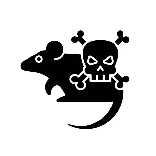 动物的黑色象形文字 老鼠和老鼠 携带危险疾病的小动物 卫生保健问题 动物疾病传播 白色空间上的轮廓符号 矢量孤立的说明 — 图库矢量图片