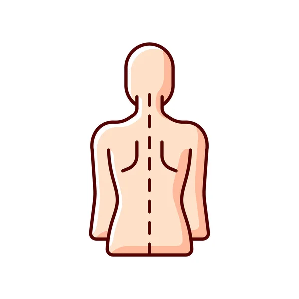 Bonne Posture Icône Couleur Rvb Aiguillons Normaux Anatomie Spinale Normale — Image vectorielle