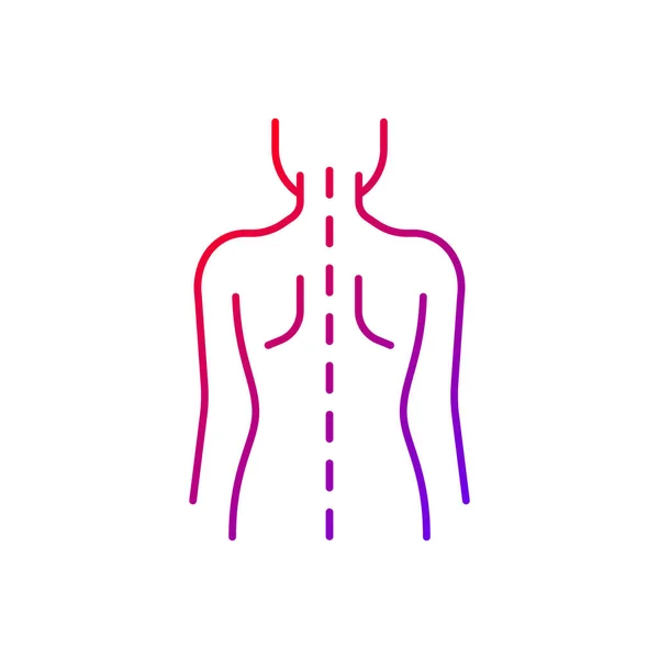 Buen Gradiente Postura Icono Vector Lineal Columna Normal Anatomía Espinal — Vector de stock