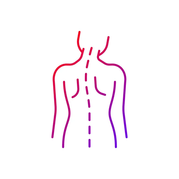 Anomalías Espinales Gradiente Icono Vector Lineal Inclinación Cabeza Escoliosis Torácica — Archivo Imágenes Vectoriales