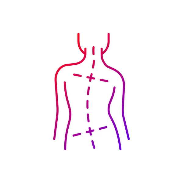 Caderas Irregulares Hombros Gradiente Icono Vector Lineal Curva Anormal Columna — Archivo Imágenes Vectoriales