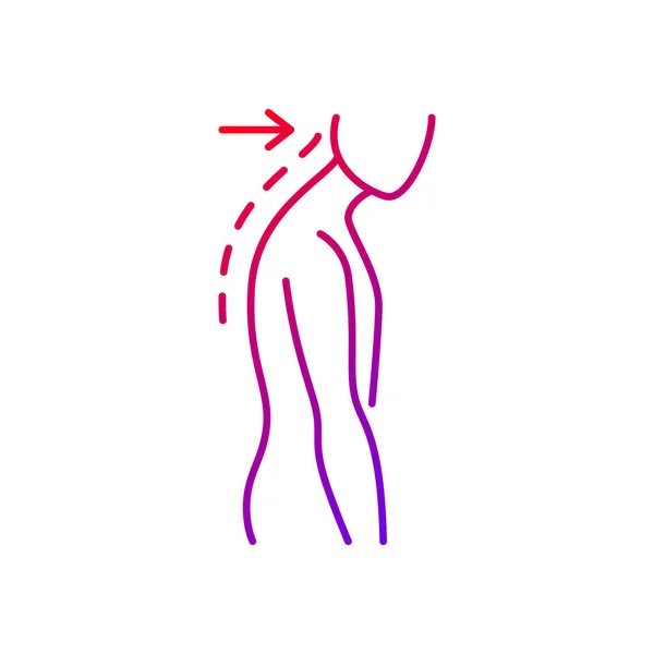 Slouching Gradiente Ícone Vetorial Linear Pobre Postura Para Frente Corpo —  Vetores de Stock