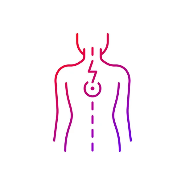 Ciśnienie Nerwach Kręgosłupa Gradientowa Ikona Wektora Liniowego Skurcze Mięśni Ból — Wektor stockowy