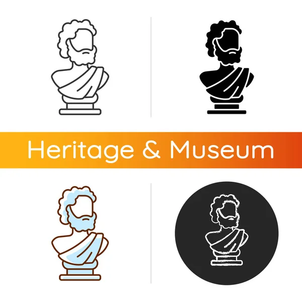 Ancient Statue Icon Art History Ancient Greek Sculpture Depicting Realistic — Stock Vector