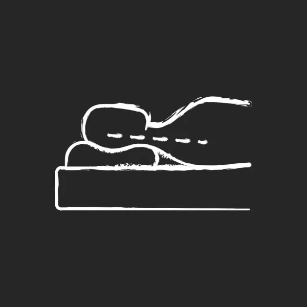 Correct Sleeping Position Reducing Neck Pain Chalk White Icon Black — Stock Vector