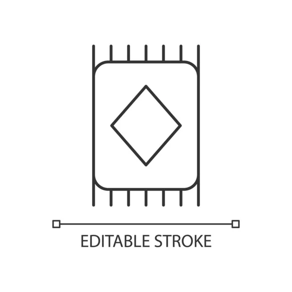Линейная Иконка Ковра Плитка Ковер Спальне Интерьер Интерьера Текстильные Изделия — стоковый вектор