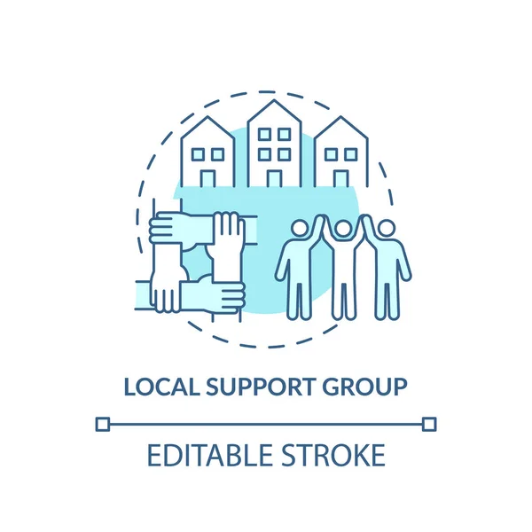 Ikona Koncepcji Lokalnej Grupy Wsparcia Rodzaje Rehabilitacji Osoba Towarzysząca Leczeniu — Wektor stockowy