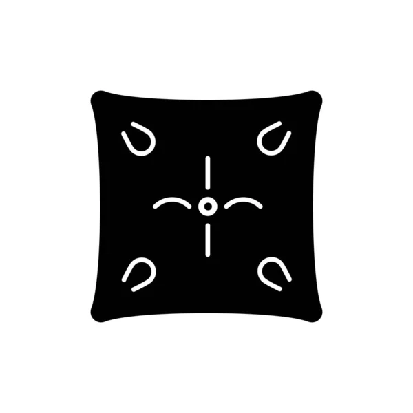 Yastık Siyah Kabartma Simgesi Pamuk Yastık Kılıfı Çarşaf Yatak Odası — Stok Vektör