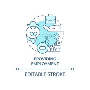 İş bulma konsepti ikonu sağlanıyor. Karbon soyut fikri dengeliyor ince çizgi çizimi. İşle ilgili olumsuz etkileri hafifletiyor. Vektör izole edilmiş dış hat renk çizimi. Düzenlenebilir vuruş