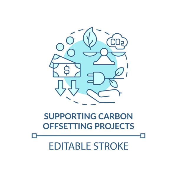 Podpora Koncepce Projektů Kompenzujících Uhlík Neutralizující Abstraktní Myšlenku Emisí Co2 — Stockový vektor