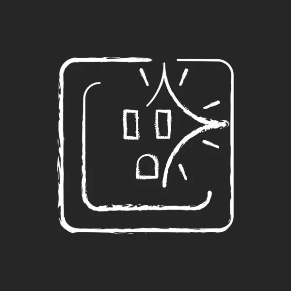 Біла Піктограма Крейди Темному Тлі Коротке Замикання Звуки Тріщин Помилка — стоковий вектор