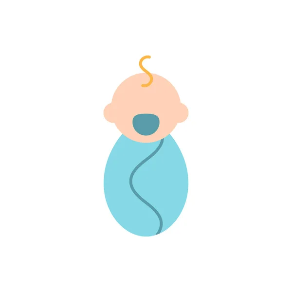 男性新生児ベクトルフラットカラーアイコン 赤ん坊期 乳児期の発達 生年月日 赤ん坊の世話だ アバターだ モバイルアプリの漫画スタイルのクリップアート 独立したRgbイラスト — ストックベクタ