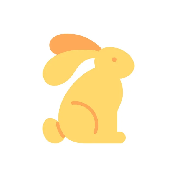 Кролик Вектор Плоского Цвета Значок Милый Кролик Дикий Заяц Охрана — стоковый вектор