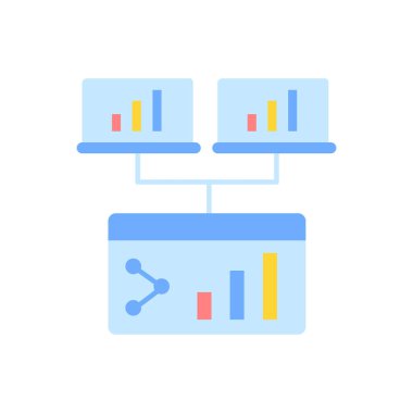 Çevrimiçi vektör düz renk simgesi paylaşılıyor. İş için internet konferansı. Uzaktan ağ kurma. Wi-Fi ile iletişim. Mobil uygulama için çizgi film klip sanatı. İzole edilmiş RGB illüstrasyonu
