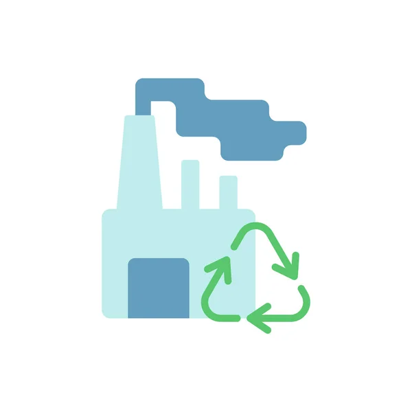 回收向量平面颜色图标 将废料转化为新的物体 回收和再处理 环境保护 卡通风格的剪贴画为移动应用 孤立的Rgb示例 — 图库矢量图片