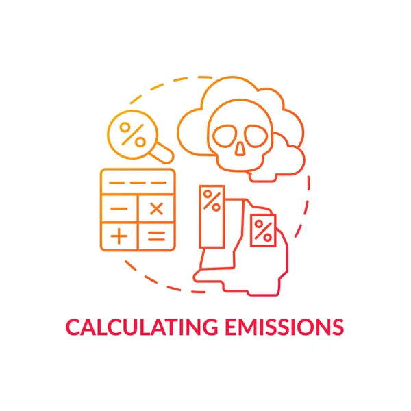 Calcul Icône Concept Émissions Carbone Offset Idée Abstraite Ligne Mince — Image vectorielle