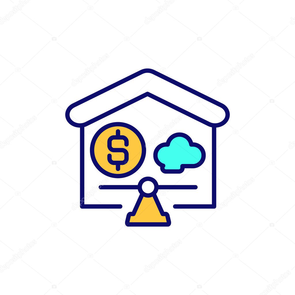 Household Energy Use Improvement Rgb Color Icon Reducing Greenhouse Gas Emissions Isolated Vector Illustration Electricity Heating Use Cost Effective Energy Efficiency Simple Filled Line Drawing Premium Vector In Adobe Illustrator Ai
