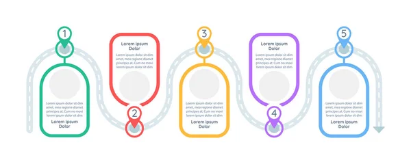 Entscheidungsfindungsschritte Vektor Infografik Vorlage Gestaltungselemente Der Untersuchungspräsentation Mit Textraum Datenvisualisierung — Stockvektor