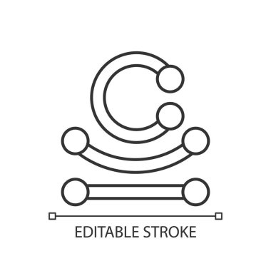 Delen mücevher doğrusal simgesi. İnsan vücudunda takmak için özel olarak tasarlanmış bir mücevher. İnce çizgi özelleştirilebilir illüstrasyon. Contour sembolü. Vektör izole çizim. Düzenlenebilir vuruş