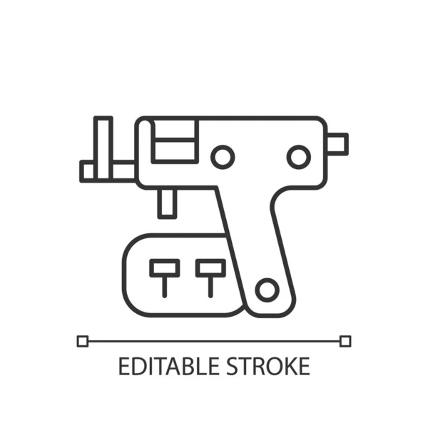 Piercing Pistola Icono Lineal Instrumento Especial Para Hacer Agujeros Piel — Archivo Imágenes Vectoriales