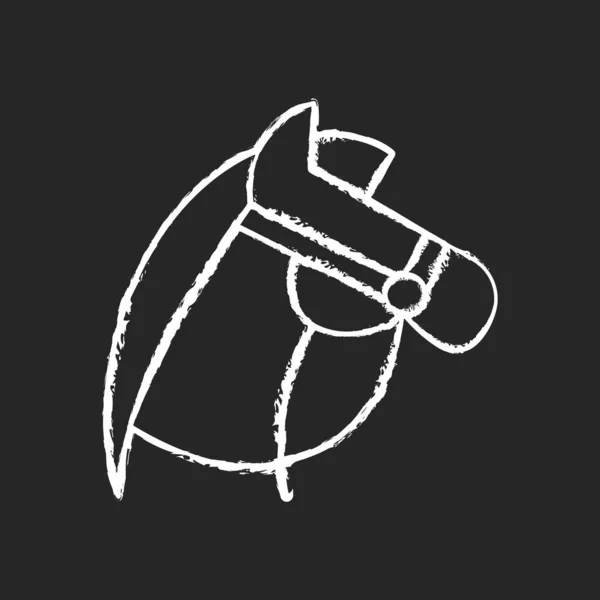 Верховая Езда Мелом Белый Значок Темном Фоне Конный Спорт Растягиваю — стоковый вектор