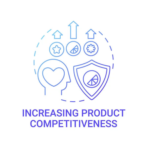 Incrementar Icono Del Concepto Competitividad Productos Idea Abstracta Marca Fuerte — Vector de stock