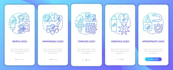 Βάση Σχεδιασμού Λογότυπου Onboarding Mobile App Page Screen Έννοιες Απλό — Διανυσματικό Αρχείο