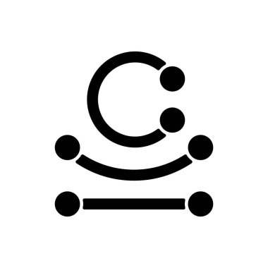 Kuyumcu simgesi delen siyah simge. İnsan vücudunda takmak için özel olarak tasarlanmış bir mücevher. Modern tarz. Değerli bir piercing. Beyaz uzayda siluet sembolü. Vektör izole illüstrasyonu