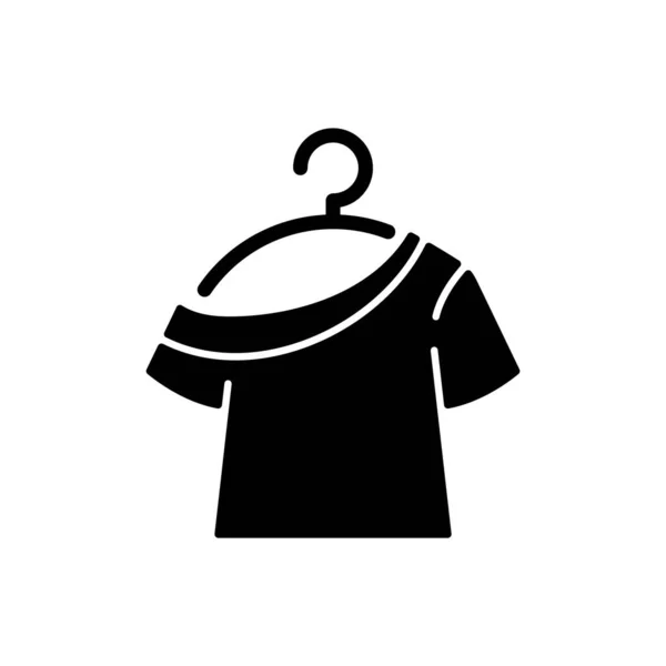 Camiseta Hombro Icono Glifo Negro Traje Cómodo Moda Para Las — Archivo Imágenes Vectoriales
