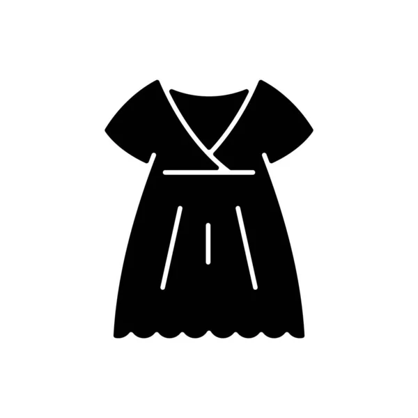 가운검은 아이콘이야 드레스 여자들의 아이들의 실루엣은 공간에 상징입니다 벡터의 — 스톡 벡터