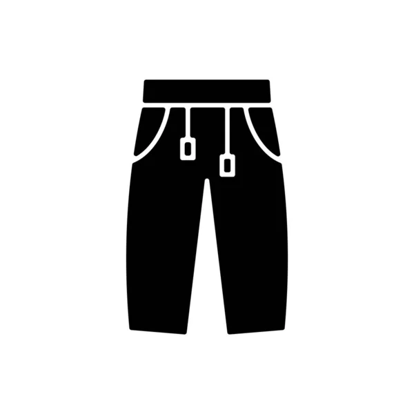 Jogginghose Schwarzes Glyph Symbol Frauenhosen Männerhosen Unixe Trainingshosen Für Hause — Stockvektor