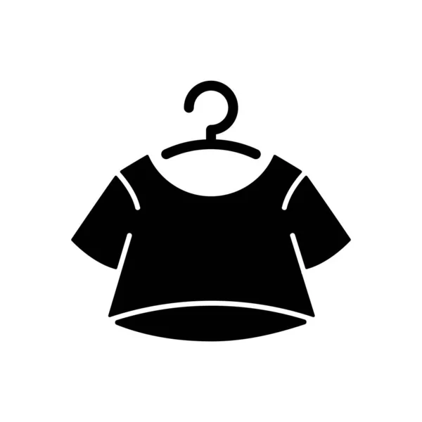 Crop Top Ícone Glifo Preto Diminutivo Para Mulheres Unisex Desgaste —  Vetores de Stock