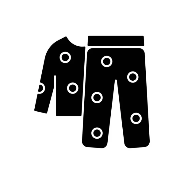 Pijama Lana Icono Glifo Negro Ropa Dormir Para Niños Ropa — Vector de stock