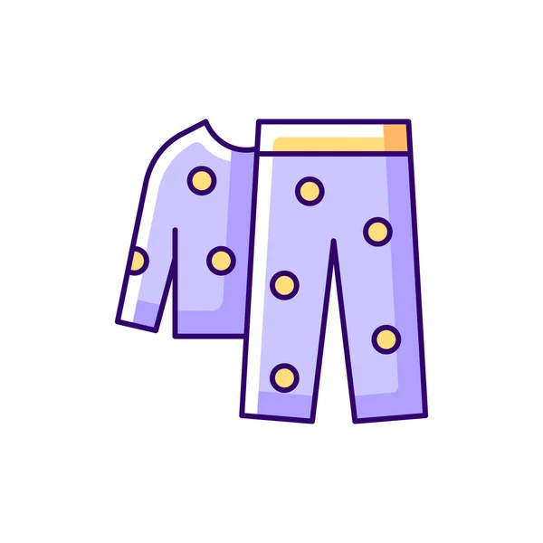 Pyjama Polaire Violet Icône Couleur Rvb Vêtements Nuit Pour Enfants — Image vectorielle