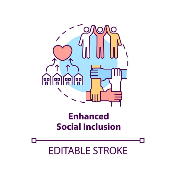 Icono Del Concepto Inclusión Social Mejorada Desarrollo Comunitario Idea Abstracta — Vector de stock