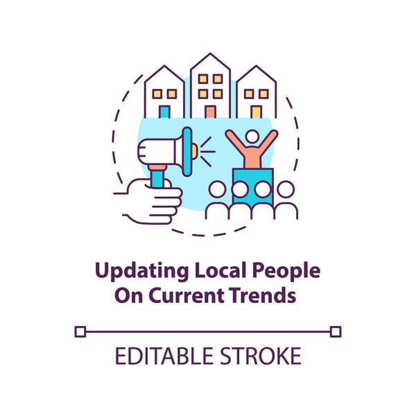 Updating Local People Current Trends Concept Icon Community Development Abstract — Stock Vector