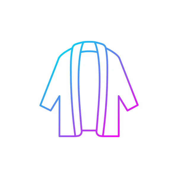 Icône Vectorielle Linéaire Gradient Cardigan Long Veste Tendance Surdimensionnée Tenue — Image vectorielle