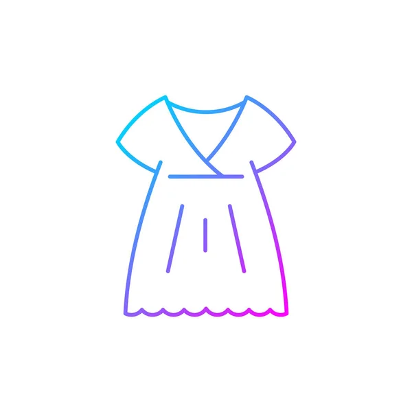 Nightgown Gradient Linear Vector Icon Long Dress Luxury Women Apparel — Stock Vector
