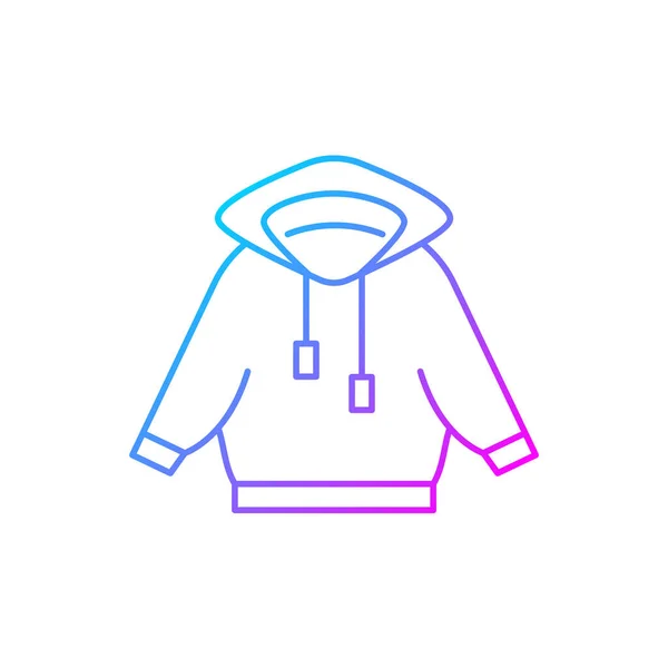 Traje Casa Con Capucha Gradiente Icono Vector Lineal Chaqueta Con — Vector de stock