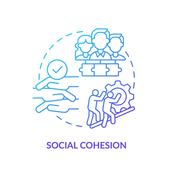 Társadalmi Kohézió Ikonja Közösségi Fejlesztés Elvont Ötlet Vékony Vonal Illusztráció — Stock Vector