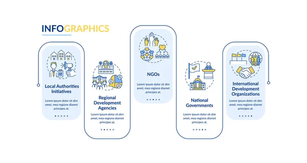 Templat Infografis Program Masyarakat Inisiatif Lokal Presentasi Menguraikan Elemen Desain - Stok Vektor
