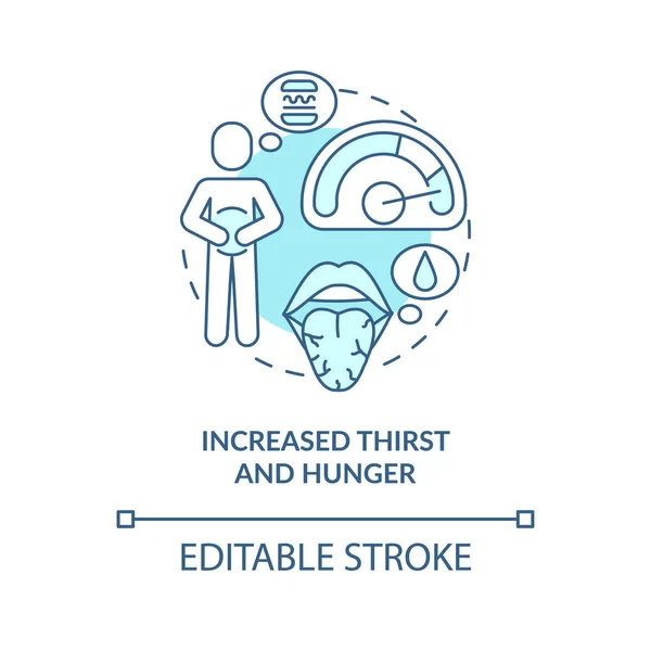 Αυξημένη Δίψα Και Πείνα Εικόνα Έννοια Ήθελα Φάω Χρειάζομαι Φαγητό — Διανυσματικό Αρχείο