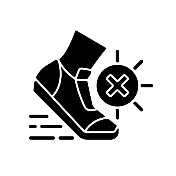 Sports Sun Heat Black Glyph Icon Safety Athlete Caution Running — Stock Vector