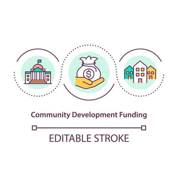 Community Development Funding Concept Icon Money Improving Social Group Society — Stock Vector
