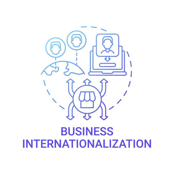 Icono Del Concepto Internacionalización Empresarial Marketplace Beneficio Idea Abstracta Delgada — Archivo Imágenes Vectoriales