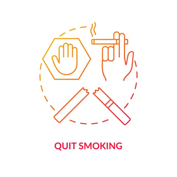 Quit Smoking Concept Icon Fight Unhealthy Habits Treatment Human Healh — Stock Vector